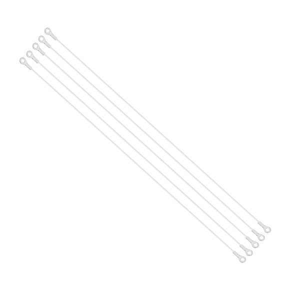 Uxcell 5mm x 8cm Lanyard Cable, 5 PCS 304 Stainless Steel Cable Eyelets Ended Short Wire Rope Lanyard Safety Tether Chain Lock for Outdoor Gate Curtains Hanging Lamps, White