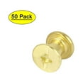 thumbnail image 1 of Uxcell 5mmx5mm Brass Plated Chicago Screws Binding Posts Docking Rivet (50-pack), 1 of 4