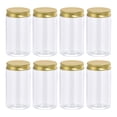thumbnail image 1 of Uxcell 5oz/ 150ml Round Plastic Jars with Golden Aluminum Screw Top Lid 12Pack, 1 of 5