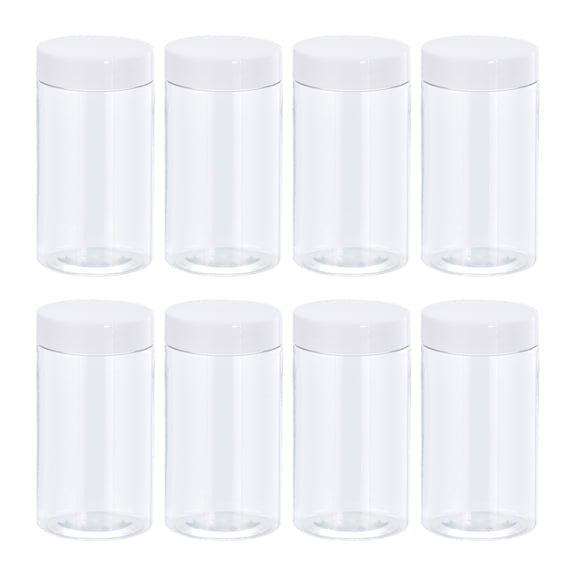 Uxcell 5oz/ 150ml Round Plastic Jars with White Screw Top Lid for Storage 20Pack