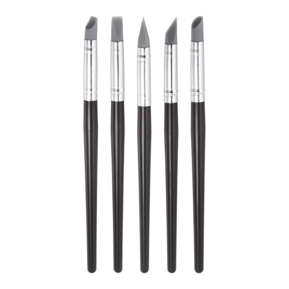 Uxcell 5pack Clay Sculpting Tool Set, Clay Sculpting Shaper Flexible Rubber Tip Shaping Pottery Clay Pen Gray