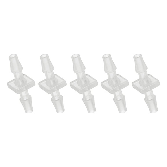 Uxcell 5pack Plastic Hose Barb Fitting, 1/8" Barbed Hose Pipe Fitting Splicer Mender Joint Adapter for Water Liquid Fuel Line Tube, Clear