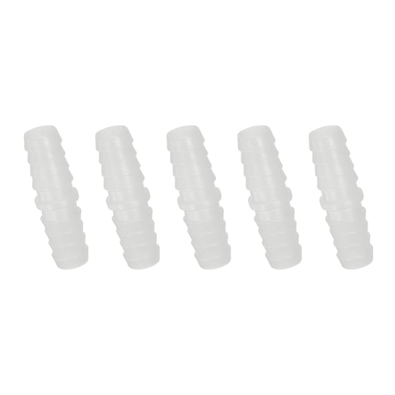 Uxcell 5pack Plastic Hose Barb Fitting, 2/5" Barbed Hose Pipe Fitting Splicer Mender Joint Adapter for Water Liquid Fuel Line Tube, White
