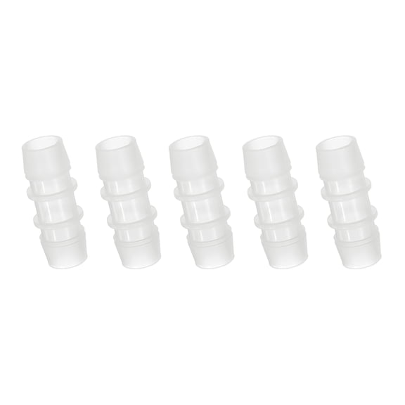 Uxcell 5pack Plastic Hose Barb Fitting, 5/8" Barbed Hose Pipe Fitting Splicer Mender Joint Adapter for Water Liquid Fuel Line Tube, Clear