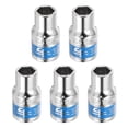 thumbnail image 1 of Uxcell 5pcs 1/2 Inch Drive 6-Point Socket 11mm CR-V Metric Shallow Socket Electric Wrench Socket, 1 of 5
