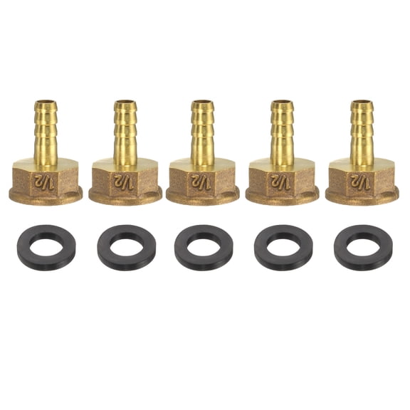 Uxcell 5pcs 1/2" PEX-A Expansion Fittings 8mm Metric Thread Brass Press Adapter