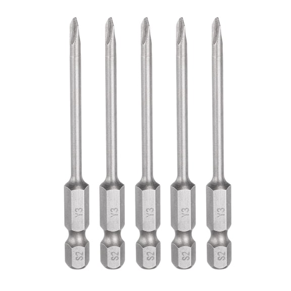Uxcell 5pcs 1/4" Hex Shank Magnetic Y3 Head 3" Length Y Shape Screwdriver Bits