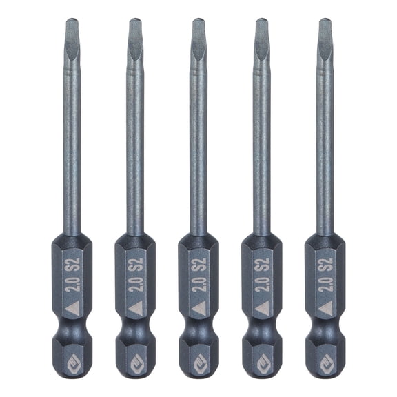 Uxcell 5pcs 1/4" Hex Shank TA2.0 Magnetic Head 2.6" Long Triangle Screwdriver Bit Blue