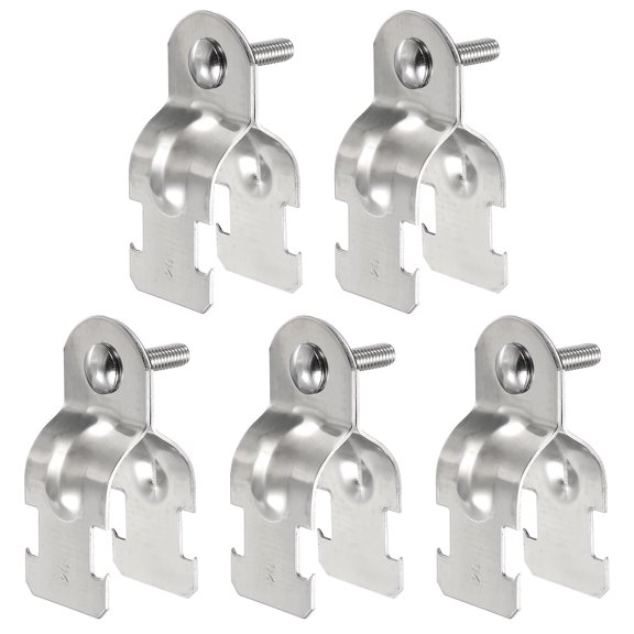 Uxcell 5pcs 1" EMT Strut Clamp 2.72" Length Universal 304 Stainless Steel Galvanized Strut Channel Accessory Conduit Clamp with Bolt and Nut for EMT Pipe Rigid Conduit, Silver
