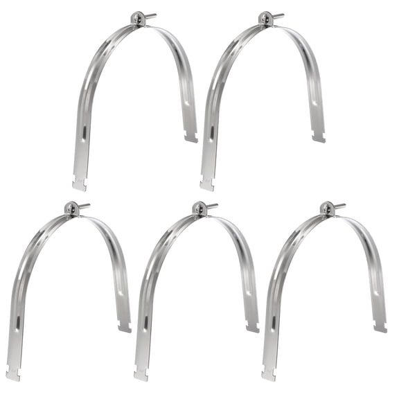 Uxcell 5pcs 10-3/7" EMT Strut Clamp 10.83" Length Universal 304 Stainless Steel Galvanized Strut Channel Accessory Conduit Clamp with Bolt and Nut for EMT Pipe Rigid Conduit, Silver