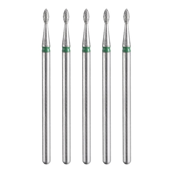 Uxcell 5pcs 100-120 Grits Diamond Grinding Bit 1.8mm Oval Head 2.35mm Shank 3.1.8mm Length Stone Sanding Drill Bits Rotary Tool
