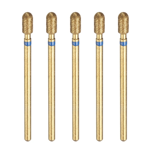 Uxcell 5pcs 120-140 Grits Titanium Diamond Grinding Bit 3.5mm Cylindrical Ball 7mm