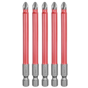 6-Piece Hex Shank Magnetic PH3 Screwdriver Bit Set – 90mm Anti-Slip – Steel