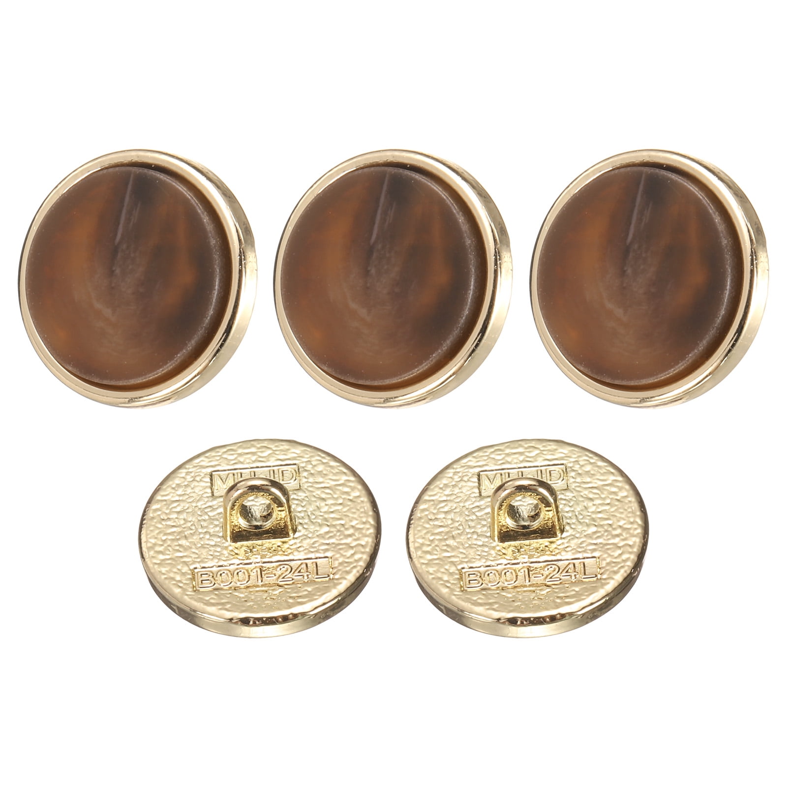 Uxcell 5pcs 24L Metal Pattern Round Sewing Buttons 15mm 5/8