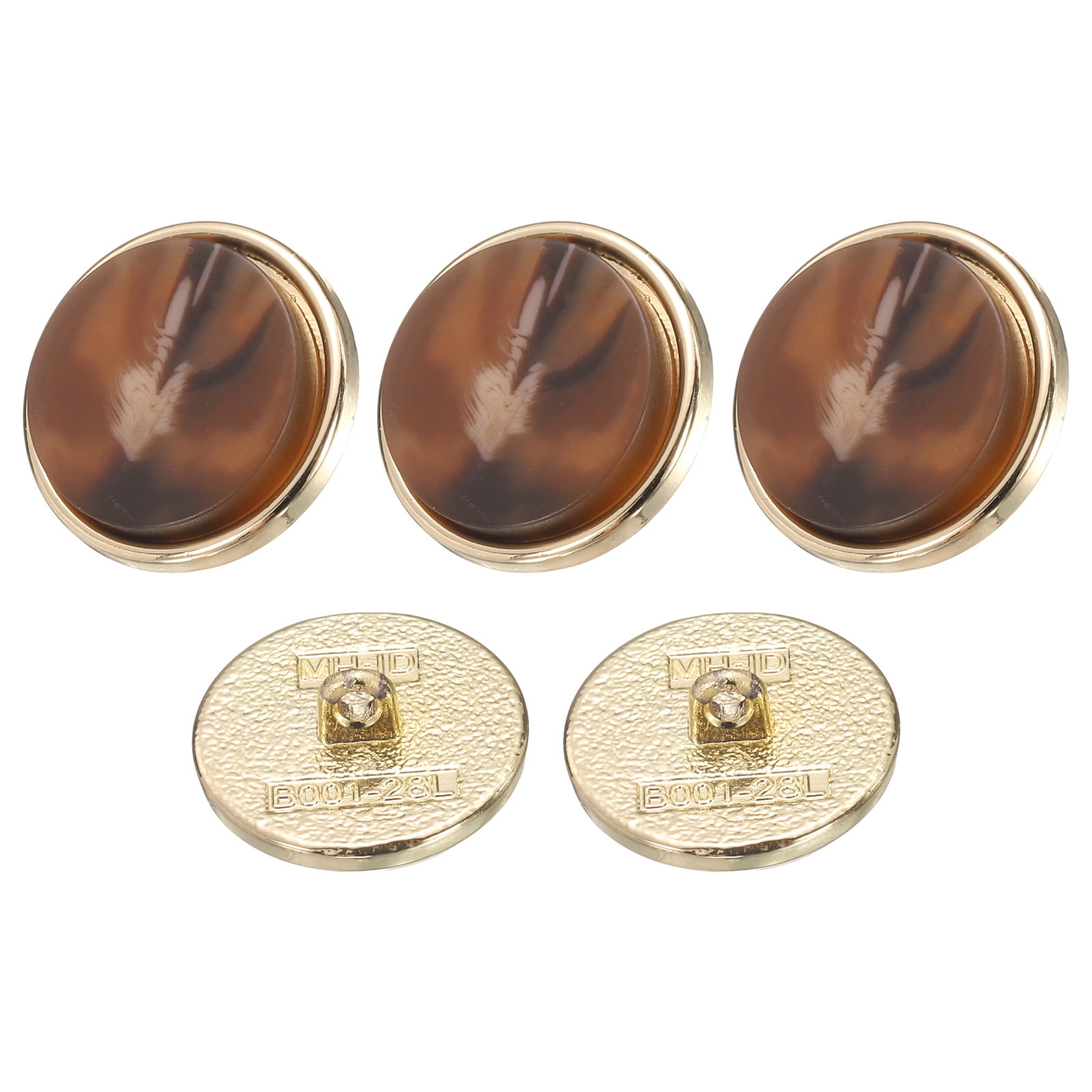 Uxcell 5pcs 28L Metal Pattern Round Sewing Buttons 18mm 11/16