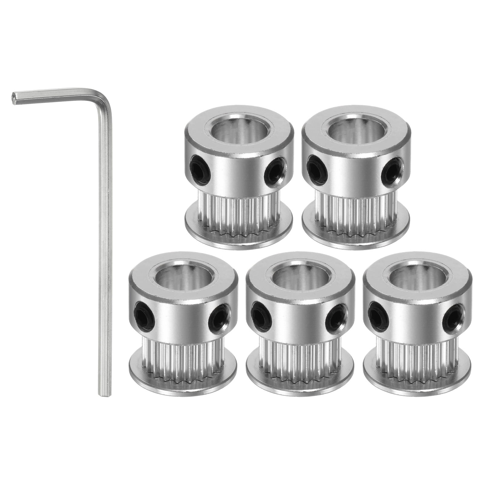 10 Stück 2GT Umlenkrolle – 20 Zähne, 8mm Bohrung, 16mm Außen-Ø, Alu, Für 10mm Riemen