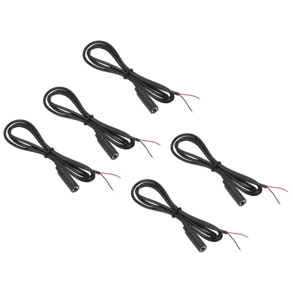 Uxcell 5 Pcs 3.5mm Female Jack to Bare Wire Open End Replacement 28AWG TRS 2 Pole Stereo 1/8" Mono Audio Cable Plug Jack Plug 32.5mm for Earphone Headphone Cable Repair, 1m/39.4inches