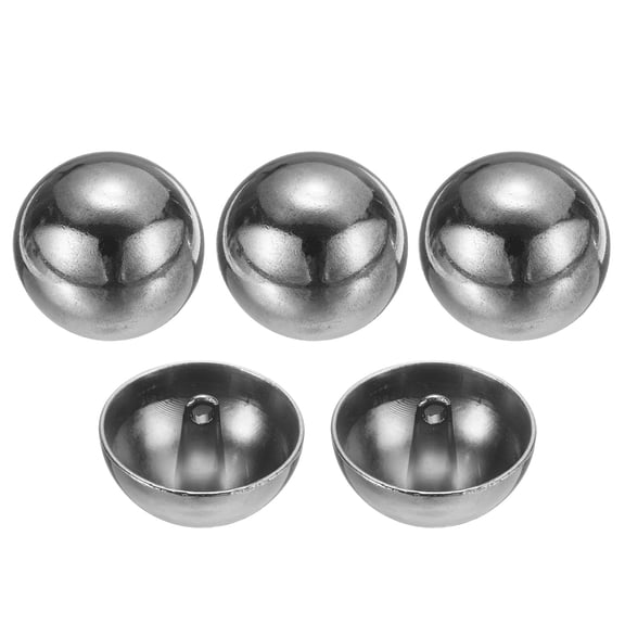Uxcell 5pcs 40L Metal Round Flat Sewing Buttons 25mm 1" Single Hole Craft Replacement Button for Men Women Suit Woolen Coat Shirt Trousers Sewing Crafts, Silver