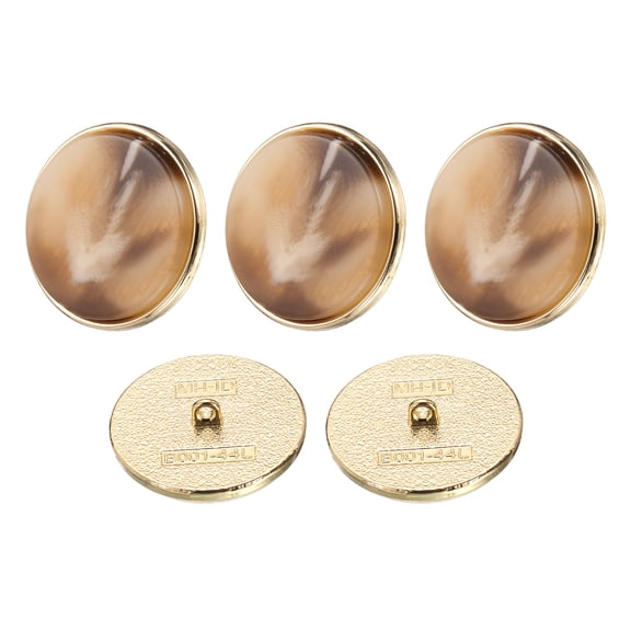 Uxcell 5pcs 44L Metal Pattern Round Sewing Buttons 28mm 1-1/8" Arrow Pattern Resin Craft Replacement Button for Sewing Clothing and DIY, Light Brown
