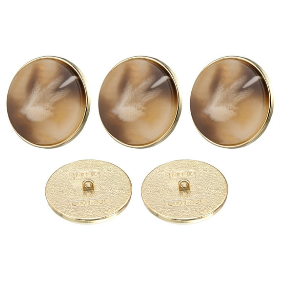 Uxcell 5pcs 48L Metal Pattern Round Sewing Buttons 30mm 1-1/4" Arrow Pattern Resin Craft Replacement Button for Sewing Clothing and DIY, Light Brown