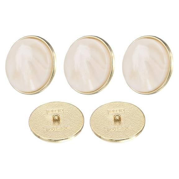 Uxcell 5pcs 48L Metal Pattern Round Sewing Buttons 30mm 1-1/4" Arrow Pattern Resin Craft Replacement Button for Sewing Clothing and DIY, White