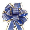 thumbnail image 1 of Uxcell 5pcs Large Pull Bow Gift Wrapping Bows Organza Bows for Wedding Baskets Presents Blue 15 cm, 1 of 6