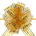 thumbnail image 1 of Uxcell 5Pcs 6" Large Organza Pull Bow Metallic Chiffon Gift Wrapping Bows Ribbon Gold for Wedding Presents Baskets Christmas, 1 of 6