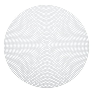 Uxcell 5pcs 9" Plastic Mesh Canvas Sheet 13 Count Round Needlepoint Blank Canvas for Embroidery, White