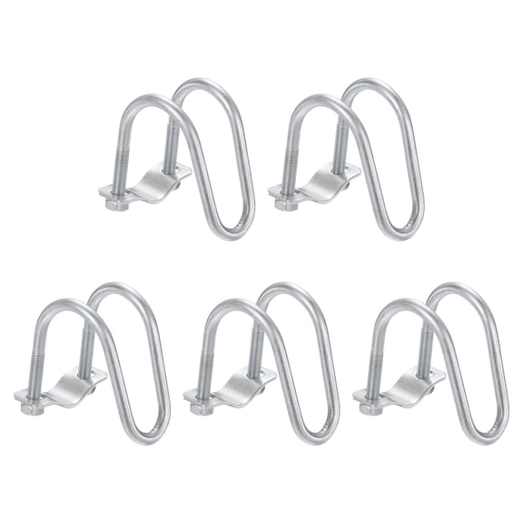 Uxcell 5pcs Cross-Connector Vertical Pipe Clip 0.5" to 1.5" Carbon Steel U-Shaped Tube Buckle Steel Pipe Connector for Farm Greenhouse Awning Frames Nursery Fence Scaffolding