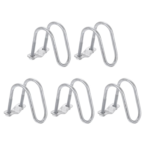 Uxcell 5pcs Cross-Connector Vertical Pipe Clip 1" to 1.2" Carbon Steel U-Shaped Tube Buckle Steel Pipe Connector for Farm Greenhouse Awning Frames Nursery Fence Scaffolding