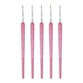 thumbnail image 1 of Uxcell 5pcs Detail Paint Brushes 8.5mm Nylon Miniature Painting Brush for Watercolor Acrylic Painting(0#), Pink, 1 of 6