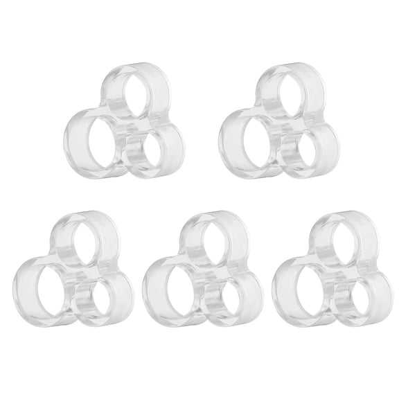 Uxcell 5Pcs Door Handle Stopper, 15/18/21mm Hole Door Knob Stoppers Wall Protector Bumpers Reusable Plastic Silicone for Home Cabinets Lever Buffer Shield, Transparent(Three Holes)