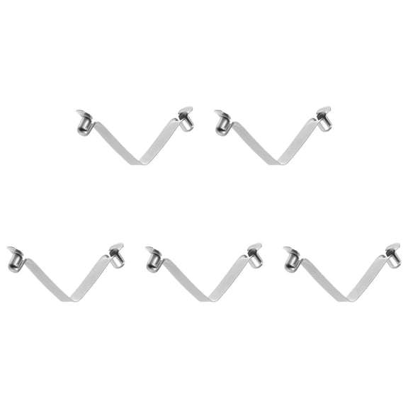 Uxcell 5pcs Double Button Kayak Paddle Snap Spring Clip 39mmx5.9mm V Shaped Hollow Lift Telescopic Locking Pole Clips