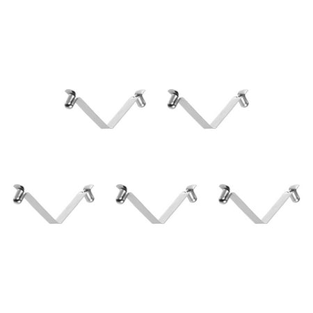Uxcell 5pcs Double Button Kayak Paddle Snap Spring Clip 40mmx5.7mm V Shaped Hollow Lift Telescopic Locking Pole Clips