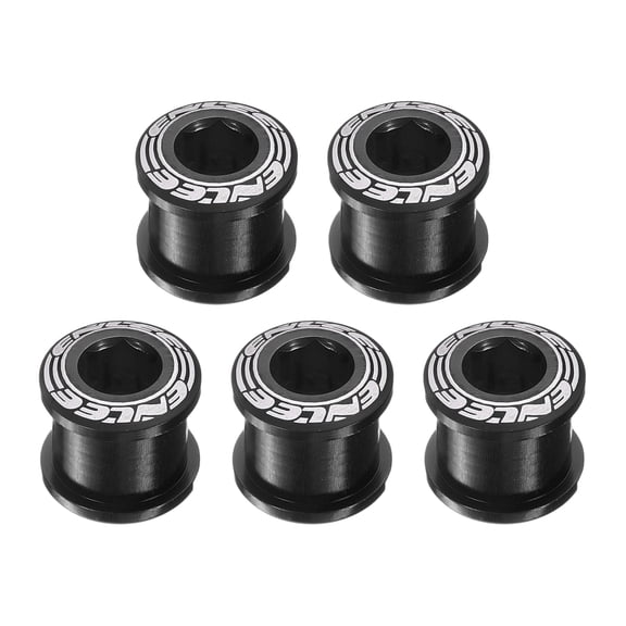 Uxcell 5pcs Double Chain Ring Bolts M8 Aluminum Alloy Bike Chainwheel Screw, Black