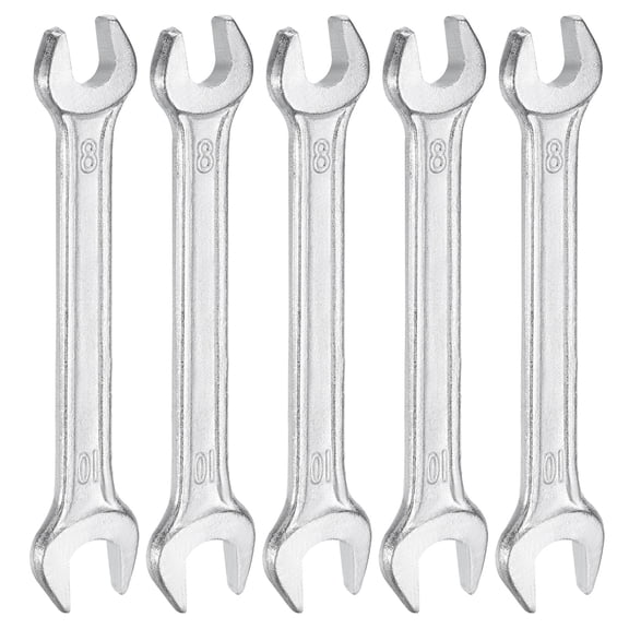 Uxcell 5pcs Double Open End Wrench 8mm x 10mm Metric U-Shaped Spanner