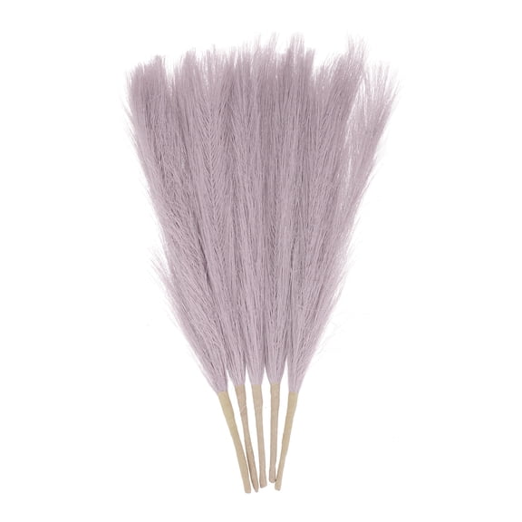 Uxcell 5pcs Dried Faux Pampas Grass 17 Inch Artificial Fake Fluffy Pampas Grass Decor for Fall Home Vase Floor Table Wedding Decorations, Lilac