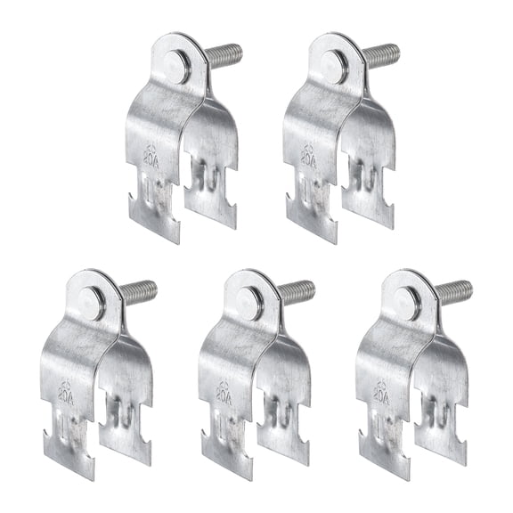 Uxcell 5pcs EMT Strut Clamp 1-1/3" Universal Carbon Steel Galvanized Strut Channel Accessory Conduit Clamp with Bolt and Nut for EMT Pipe Rigid Conduit, Silver