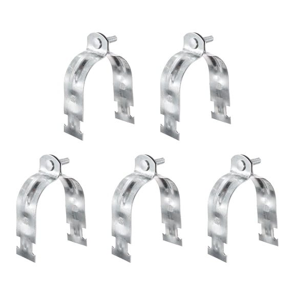 Uxcell 5pcs EMT Strut Clamp 3" Universal Carbon Steel Galvanized Strut Channel Accessory Conduit Clamp with Bolt and Nut for EMT Pipe Rigid Conduit, Silver