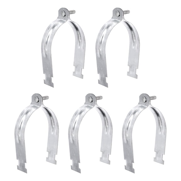 Uxcell 5pcs EMT Strut Clamp 4-1/4" Universal Carbon Steel Galvanized Strut Channel Accessory Conduit Clamp with Bolt and Nut for EMT Pipe Rigid Conduit, Silver