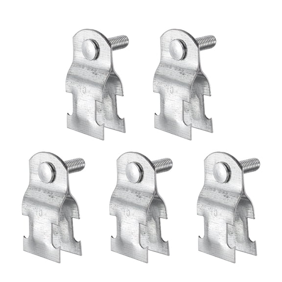 Uxcell 5pcs EMT Strut Clamp 5/6" Universal Carbon Steel Galvanized Strut Channel Accessory Conduit Clamp with Bolt and Nut for EMT Pipe Rigid Conduit, Silver