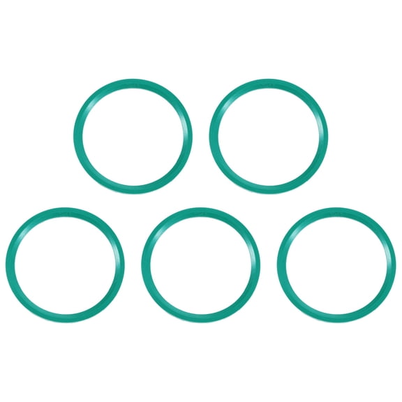 Uxcell 5pcs Fluorine Flat Washer (45.8mm OD 38.8mm ID 2mm Thick) Metric FKM Fluororubber V-Type O-Rings Sealing Gasket Spacer for Fasten Screws Flanges Faucet Pipe Valves, Green