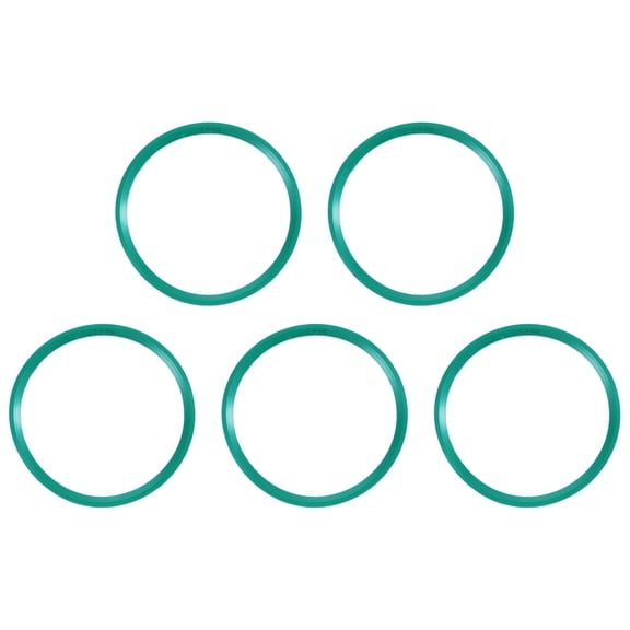 Uxcell 5pcs Fluorine Flat Washer (50mm OD 44.7mm ID 2mm Thick) Metric FKM Fluororubber V-Type O-Rings Sealing Gasket Spacer for Fasten Screws Flanges Faucet Pipe Valves, Green
