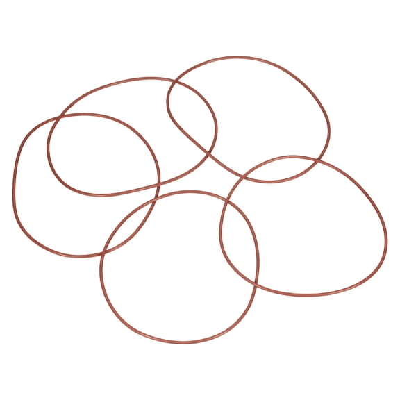 Uxcell 5pcs Fluorine Rubber O-Rings (115mm OD 111mm ID 2mm Width) - Metric FKM Sealing Gasket Plumbing Sealing O Rings, for Fasten Screws Flanges Faucet Pipe Valves, Brown