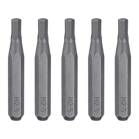 Uxcell 5pcs H2.5 Hex Screwdriver Bit 5/32" Hex Magnetic Hexagon Head S2 Steel