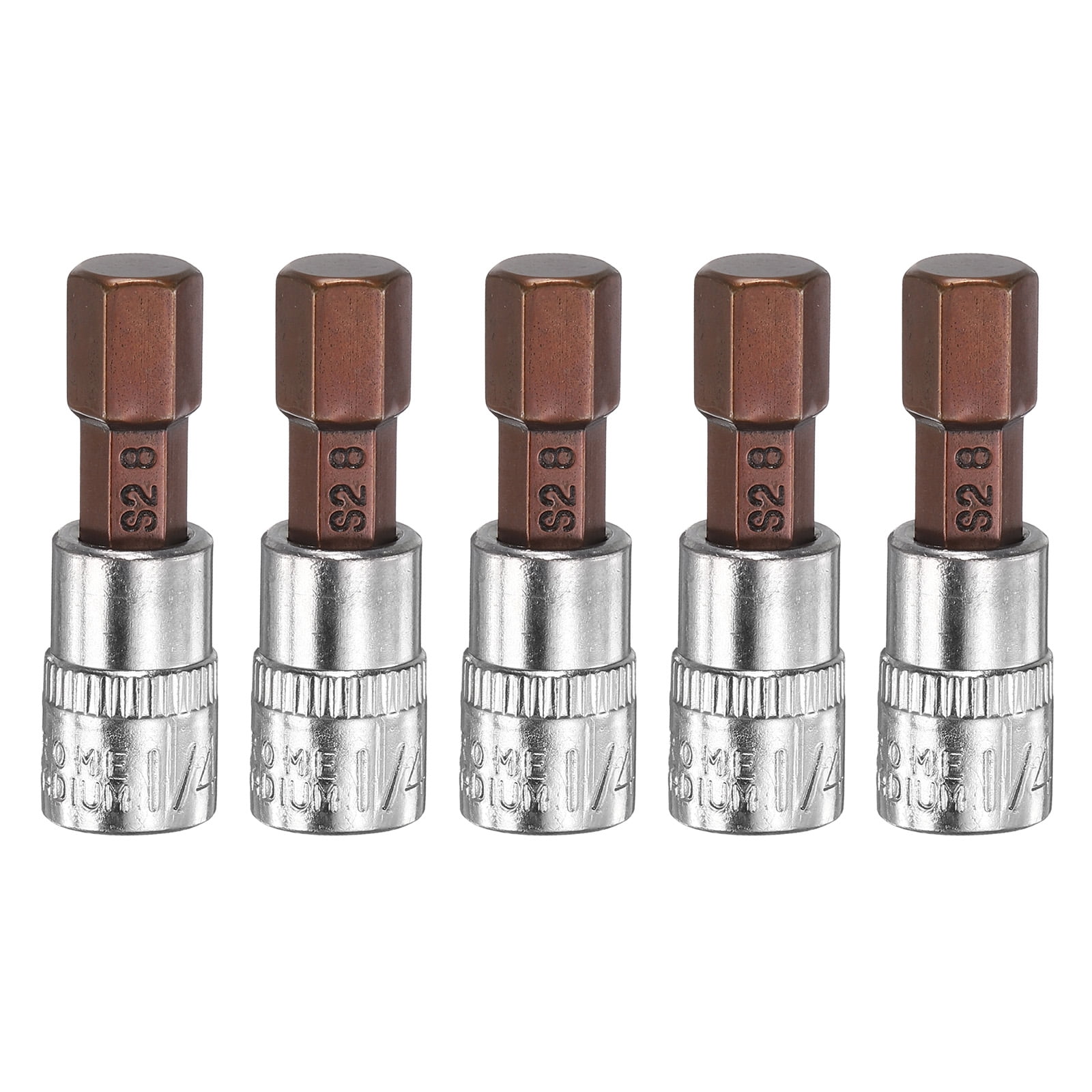 Uxcell 5pcs H8 Hex Bit Socket 1/4