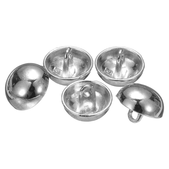 Uxcell 5pcs Hal-Domed Metal Sewing Buttons, 11.5mm / 7/16" Half Round Mushroom Pearl Cap Metal Buttons for Blazer Suit, Coat, Silver