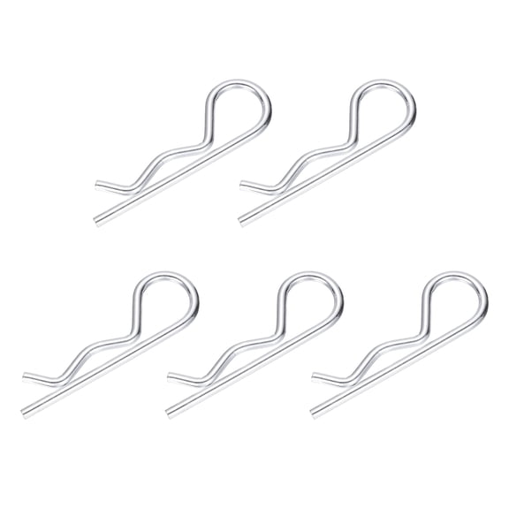 Uxcell 5pcs Heavy Duty Hitch Pin Clip R Clips (M5 x 100mm) - Spring Retaining Wire Cotter Hair Pins, for Trailer Locking Lawn Mowers Tractor Carts Truck