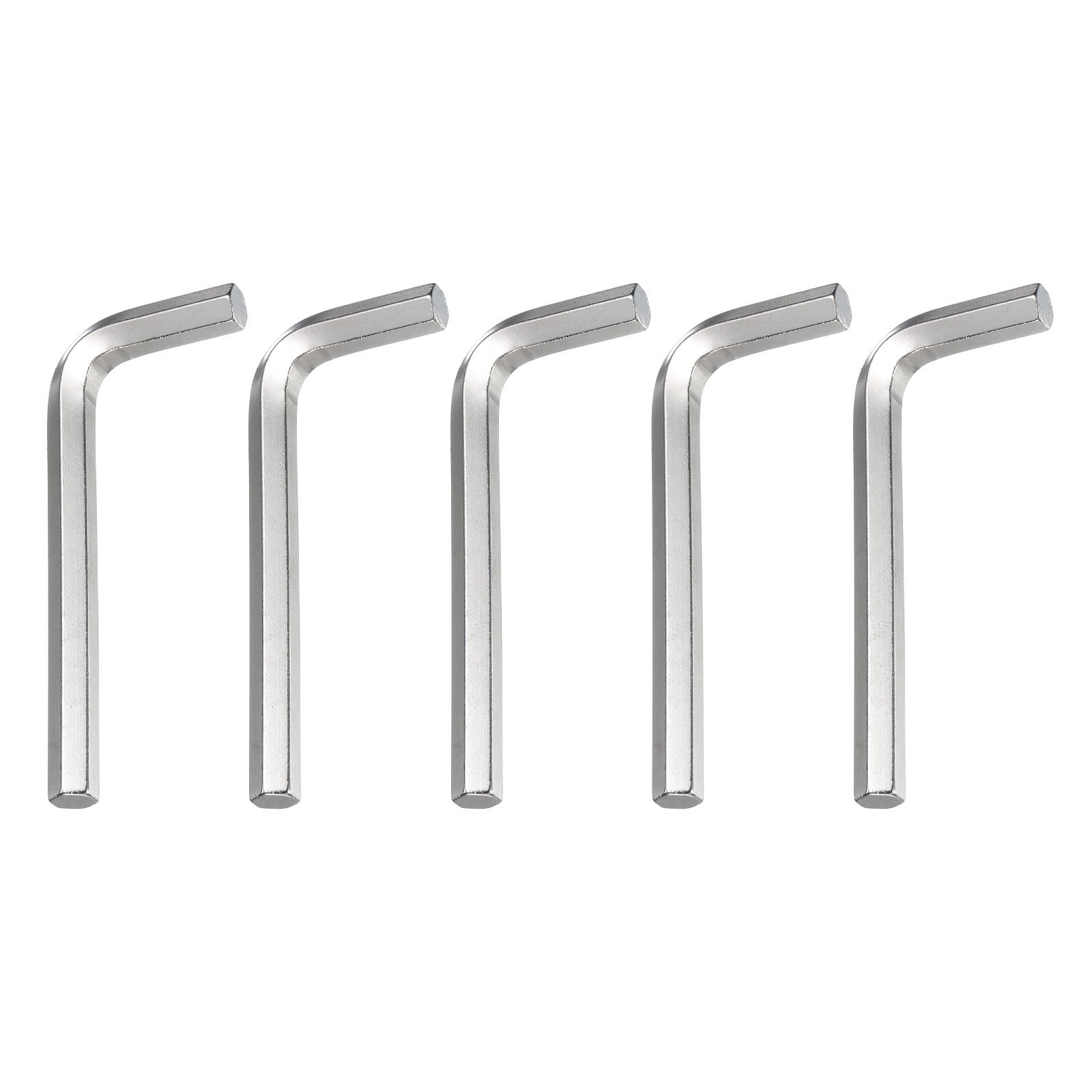 Uxcell 5pcs Hex Key Wrench 3/8" 45# Carbon Steel L-Shape Hexagon SAE Wrenches Repairing Tool for Home DIY Bike Motorcycle Repair, Silver Tone