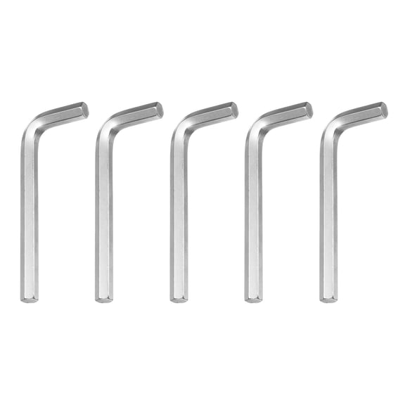 Uxcell 5pcs Hex Key Wrench 5/16" 45# Carbon Steel L-Shape Hexagon SAE Wrenches Repairing Tool for Home DIY Bike Motorcycle Repair, Silver Tone
